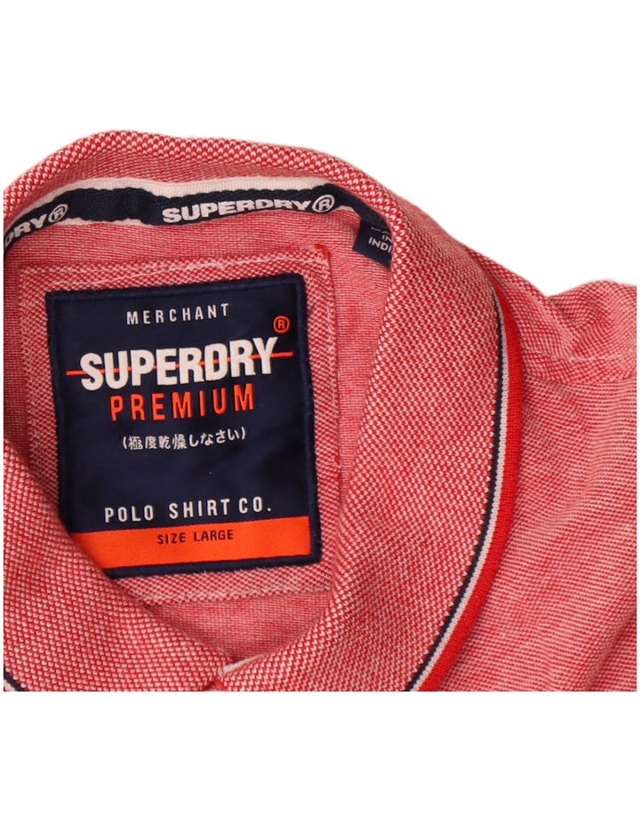 Superdry Polo Homme Large Rouge Moucheté Coton
