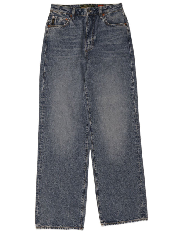 Superdry Jean taille haute jambe large femme W28 L32 bleu coton