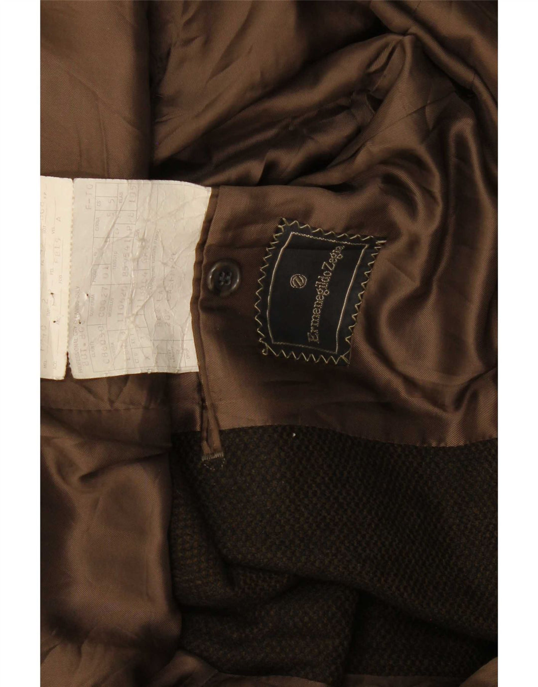 Ermenegildo Zegna Veste Blazer 2 Boutons Homme UK 38 Laine Kaki Moyen