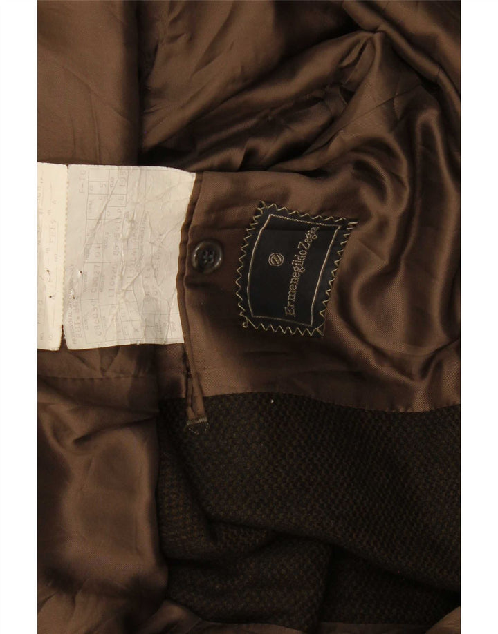 Ermenegildo Zegna Veste Blazer 2 Boutons Homme UK 38 Laine Kaki Moyen