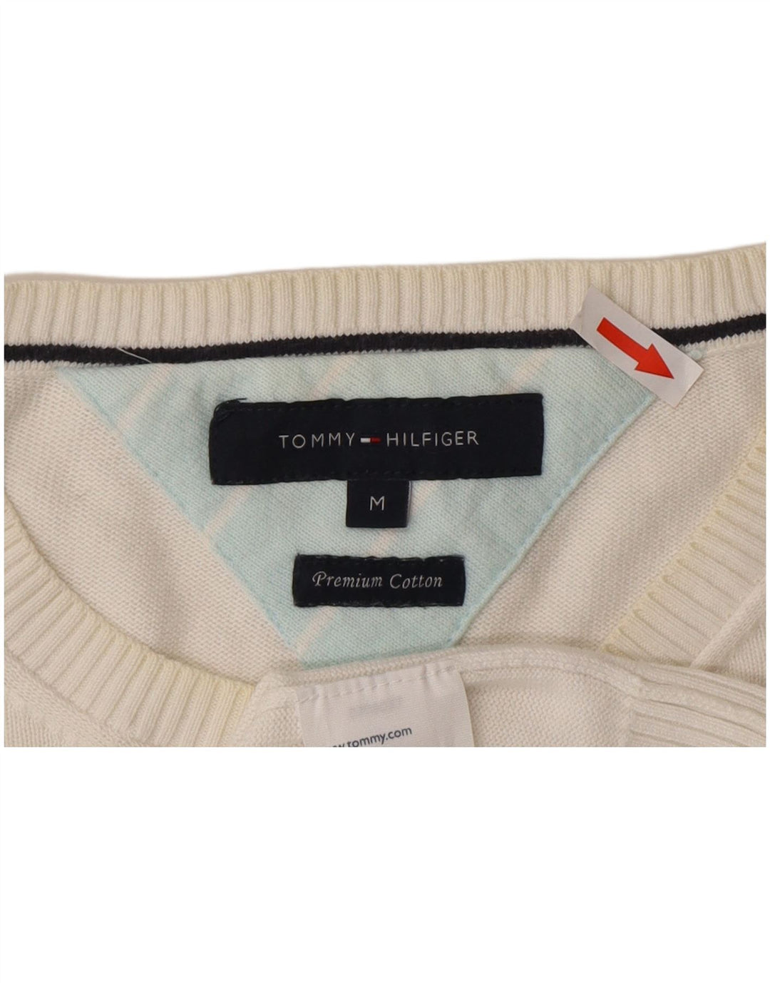 Tommy Hilfiger Pull à col rond pour homme en coton blanc moyen