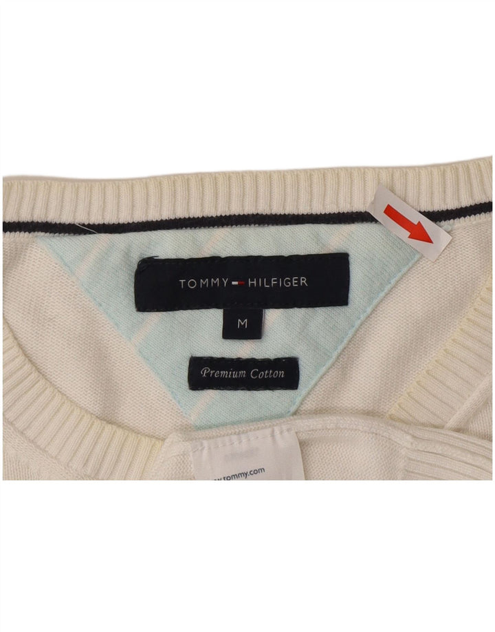 Tommy Hilfiger Pull à col rond pour homme en coton blanc moyen