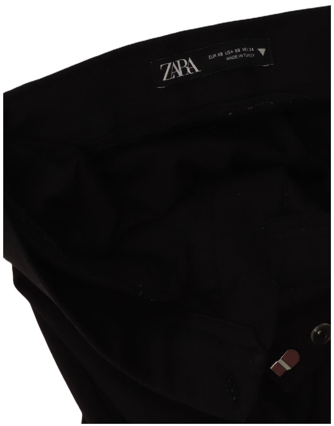 ZARA Pantalon décontracté bootcut pour femme XS W24 L25 Noir