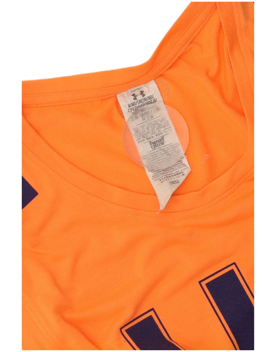 UNDER ARMOUR Débardeur graphique Heat Gear pour femme UK 12 Orange moyen
