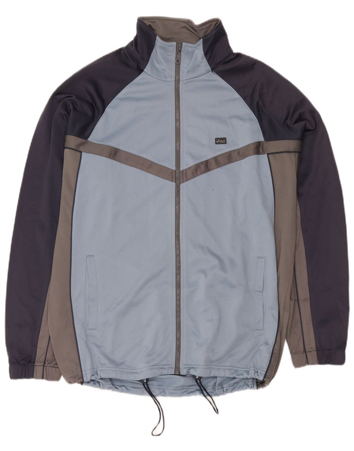 Asics Veste de Survêtement Regular Fit Homme Bleu Moyen Colorblock Sports
