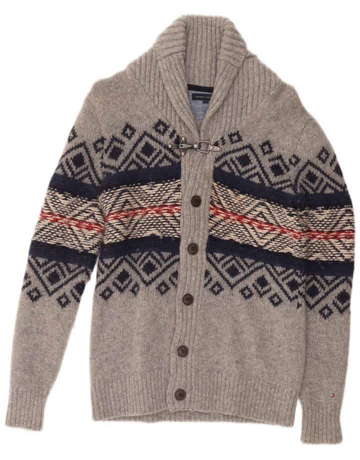 TOMMY HILFIGER Pull Cardigan Garçon 15-16 ans Gris Fair Isle