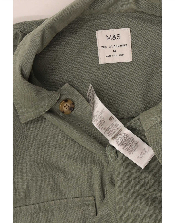 Marks & Spencer Chemise Surchemise Homme Vert Moyen Coton