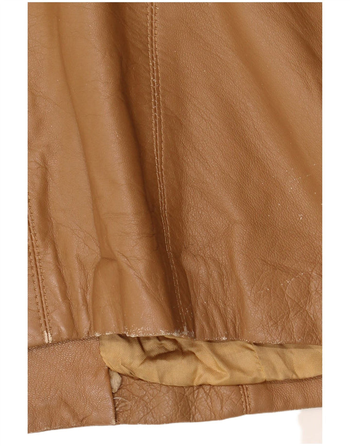 veste en cuir femme vintage IT 48 XL Cuir Beige