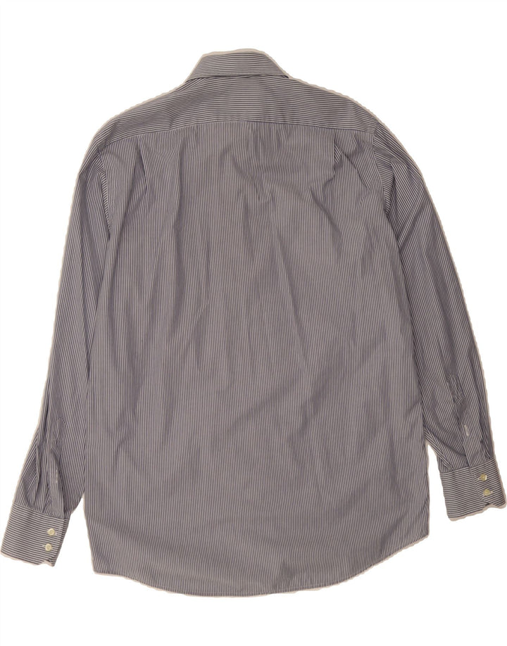 LACOSTE Mens Shirt Size 41 Large Navy Blue Pinstripe Cotton Vintage Lacoste and Second-Hand Lacoste from Messina Hembry 