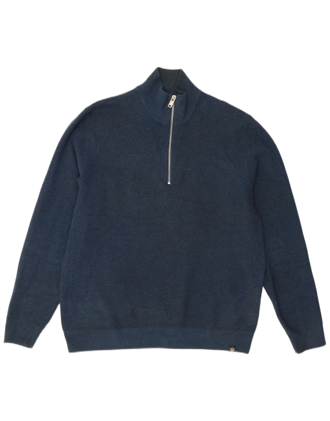 Marks & Spencer Pull à col zippé pour homme en coton bleu marine Taille L
