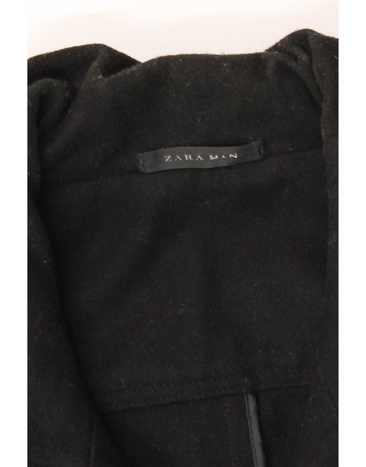 Zara Manteau Homme UK 36 Petite Laine Noire