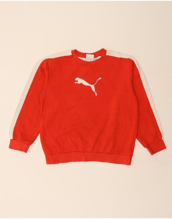 PUMA Sweat-shirt graphique pour garçon 11-12 ans Rouge Colorblock Coton