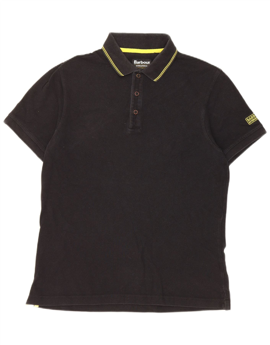 Barbour Polo Homme Coton Rayé Noir Moyen