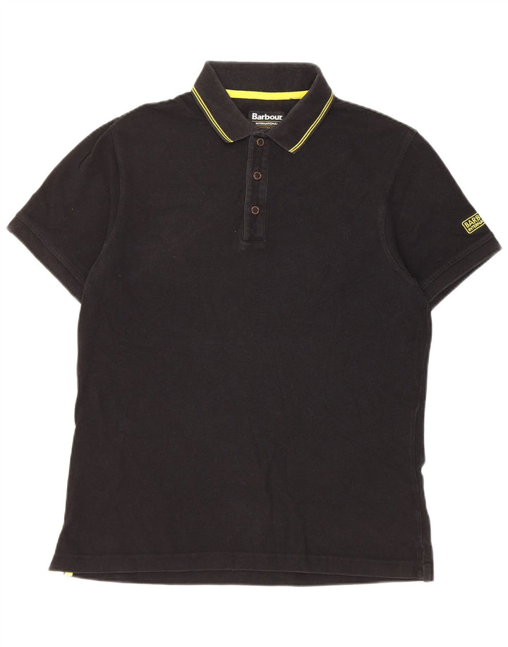 Barbour Polo Homme Coton Rayé Noir Moyen