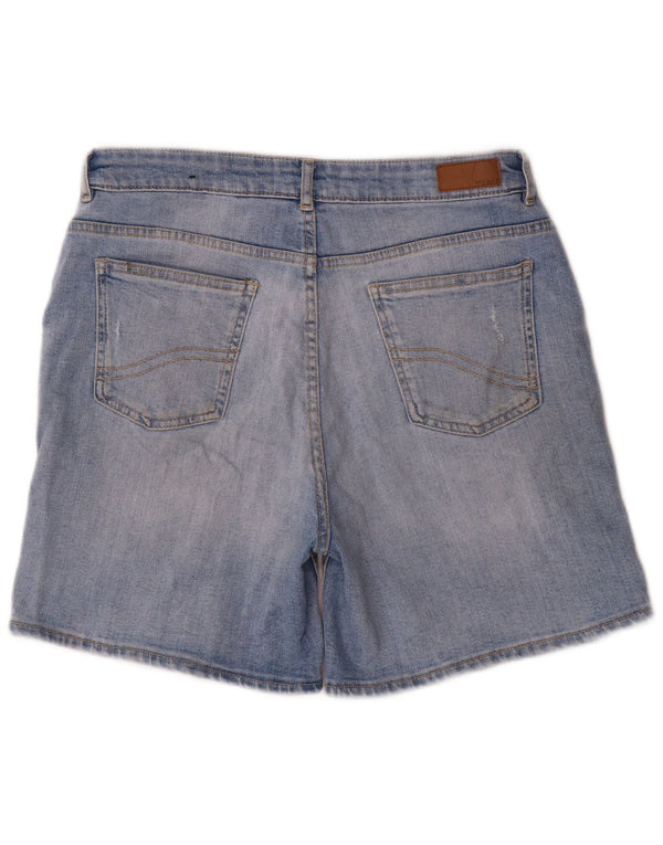 Fat Face Short en jean vieilli pour femme UK 12 Medium W30 Bleu Coton