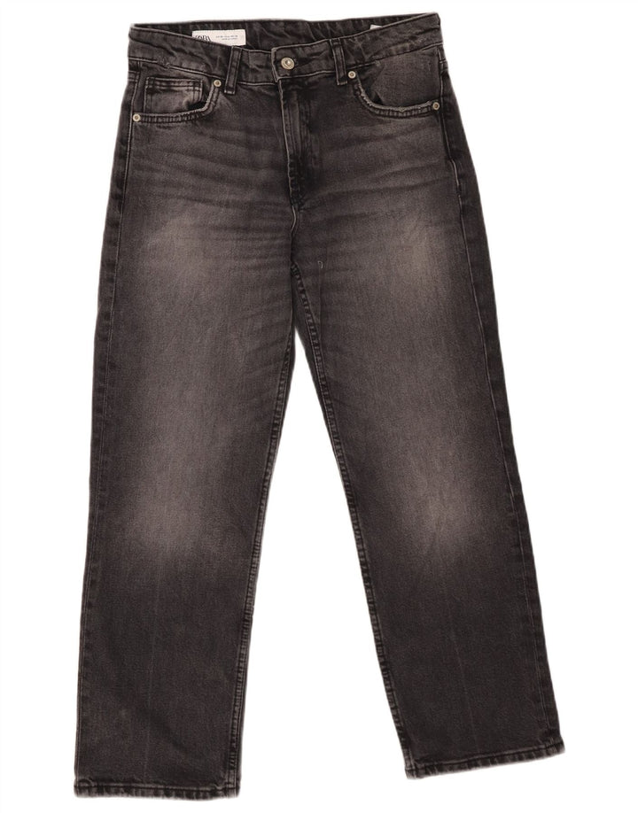 Jean court ZARA femme EU 38 Small W28 L25 coton gris
