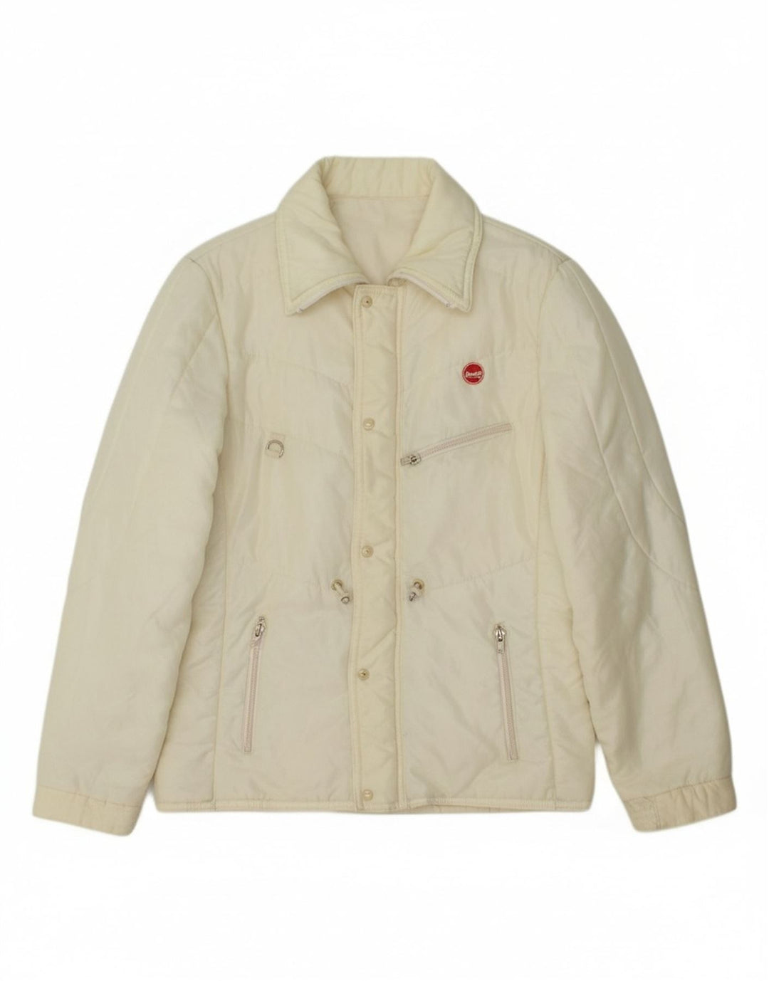 BRUNIK Mens Padded Jacket IT 44 XS Off White Polyamide