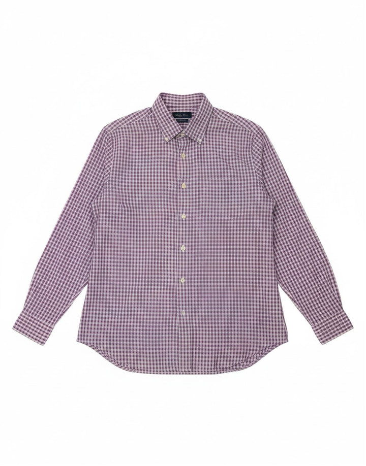 MASSIMO DUTTI Mens Casual Fit Shirt XL Purple Check