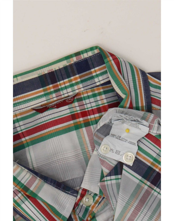 Carrera Chemise à manches courtes pour homme 2XL en coton à carreaux blancs
