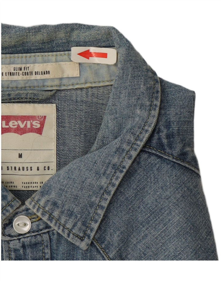 Levi's Chemise en Jean Slim Fit Homme Bleu Moyen Coton