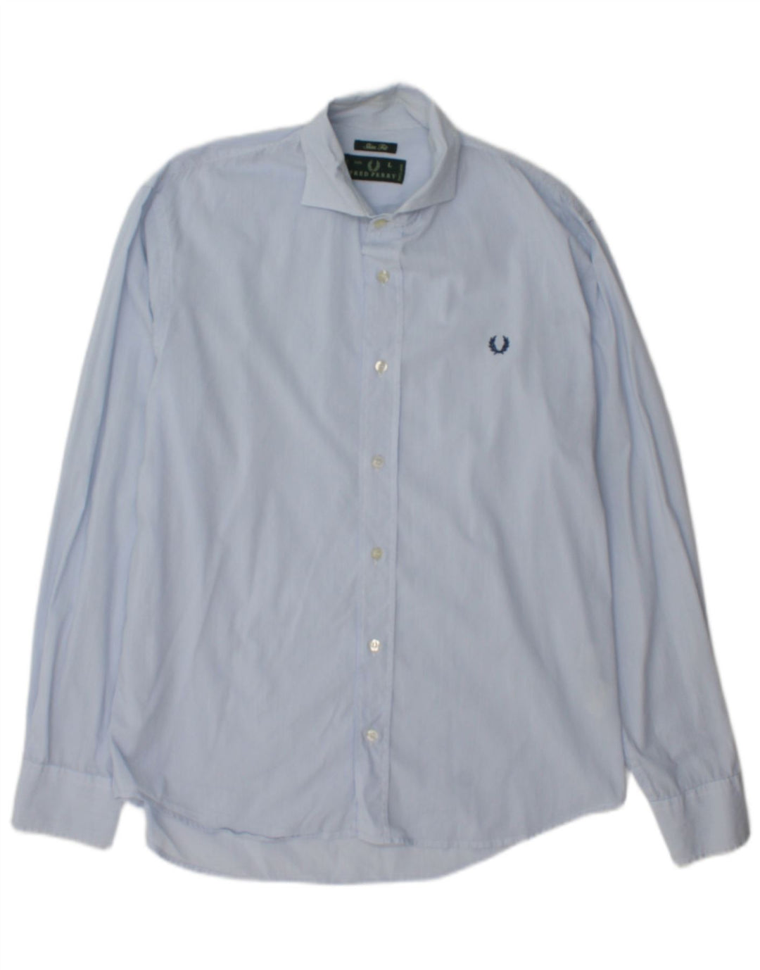 Fred Perry Chemise coupe slim pour homme en coton à fines rayures bleues