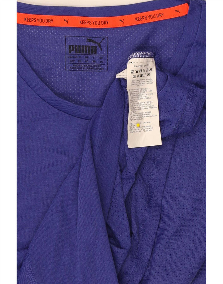 Puma T-Shirt Femme Top UK 10 Small Violet Polyester