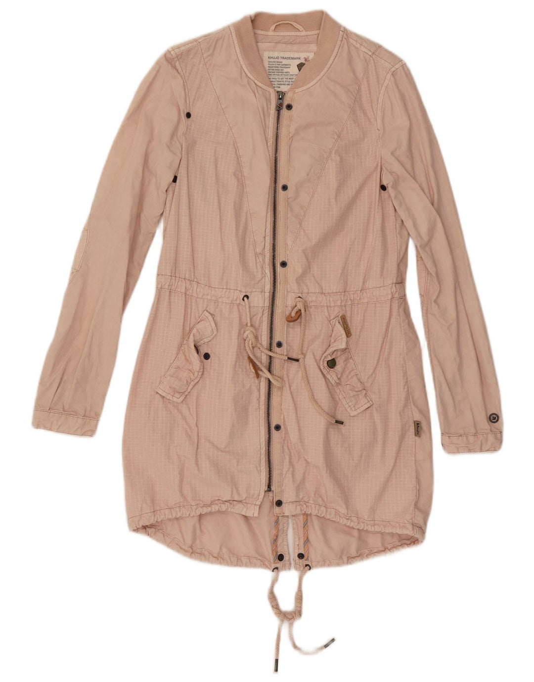 KHUJO Veste Parka Femme UK 10 Petit Coton à Carreaux Rose