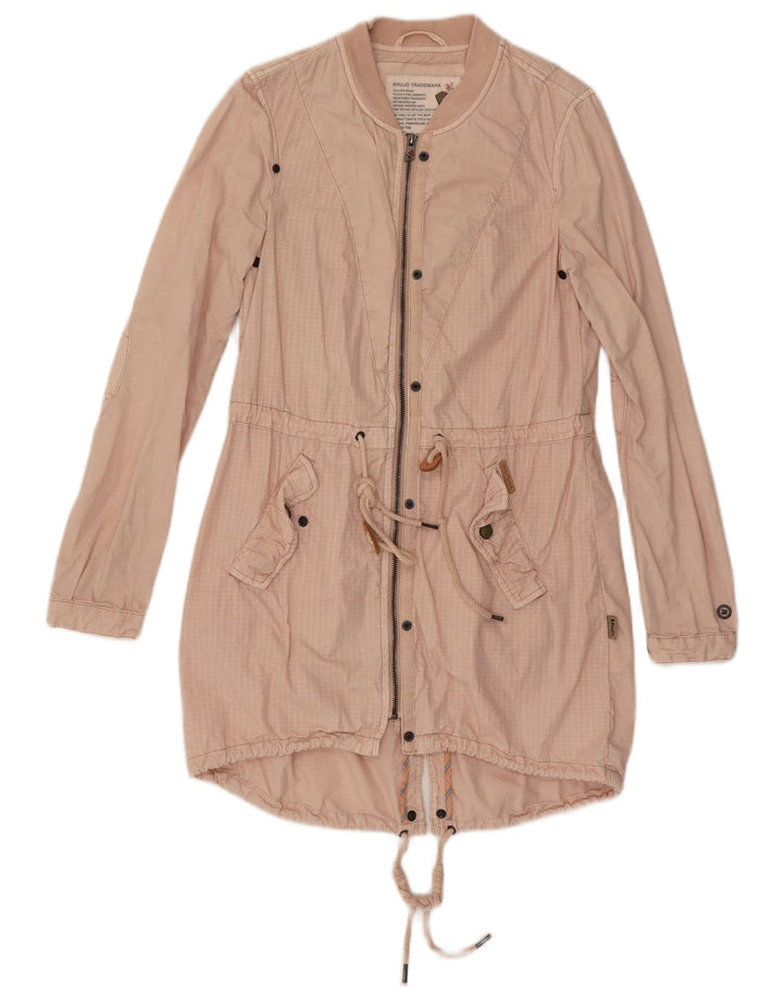 KHUJO Veste Parka Femme UK 10 Petit Coton à Carreaux Rose