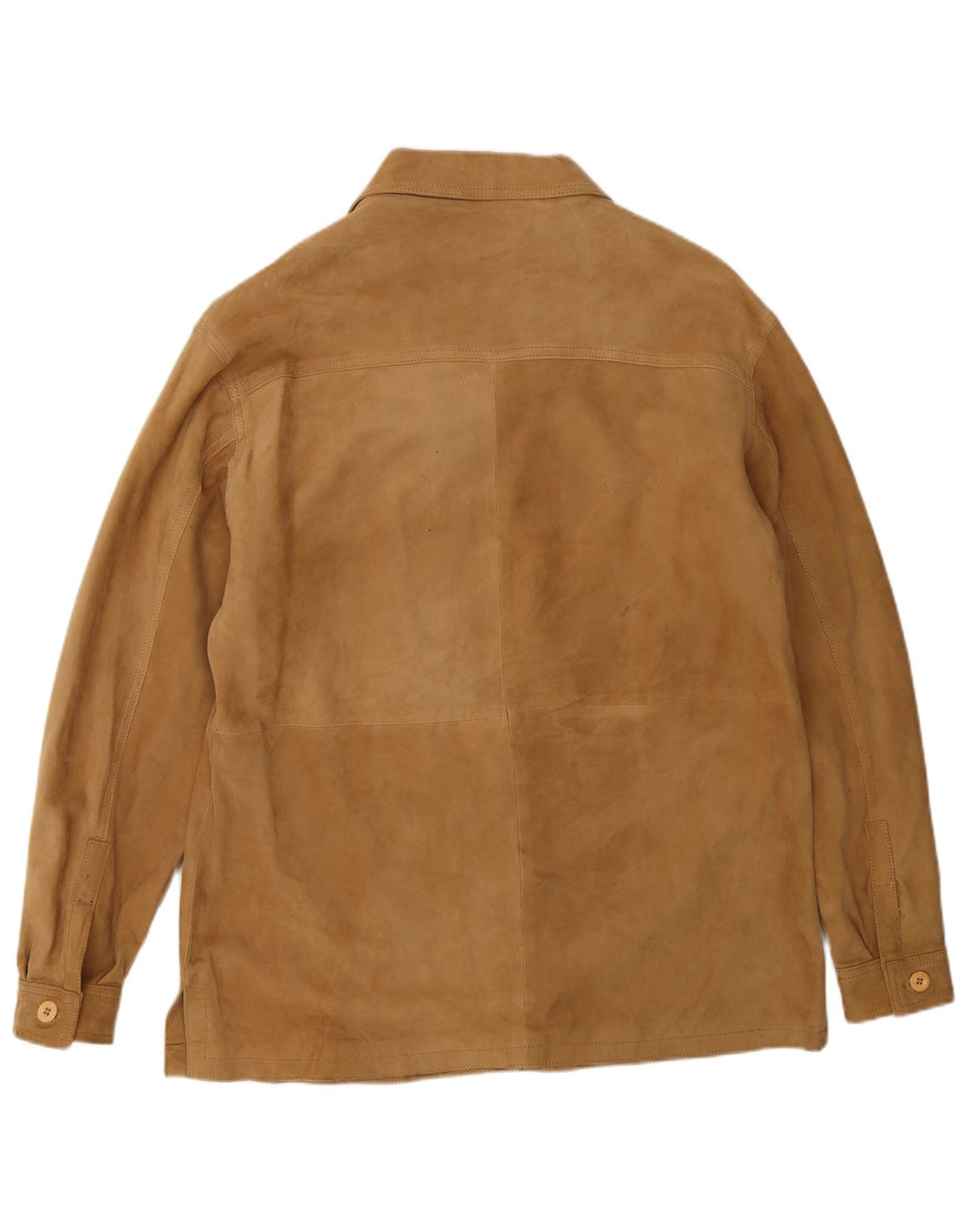 VINTAGE Veste en daim coupe ample pour femme UK 18 XL Cuir marron