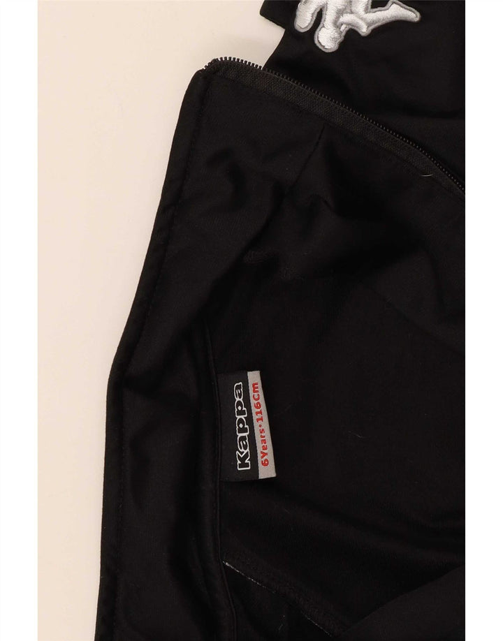 Kappa Veste de survêtement graphique pour garçon 5-6 ans Noir Colourblock