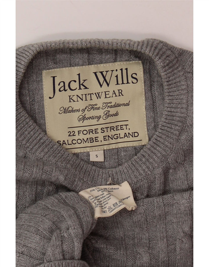 JACK WILLS Pull col rond homme petit gris coton