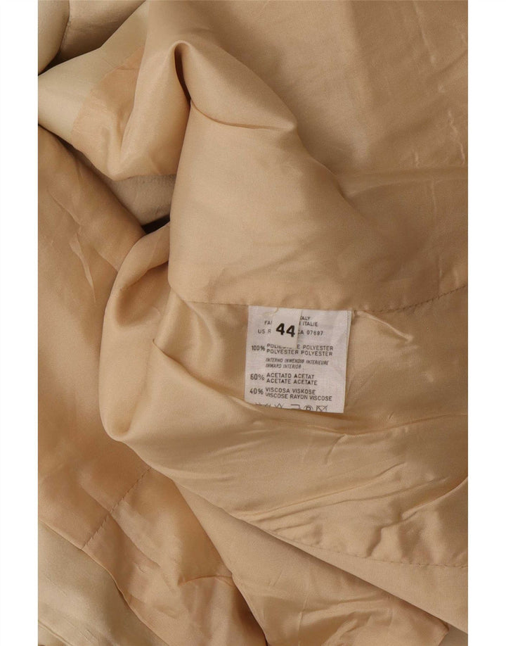 Benetton Veste blazer courte à 3 boutons pour femme IT 44 Beige moyen Polyester