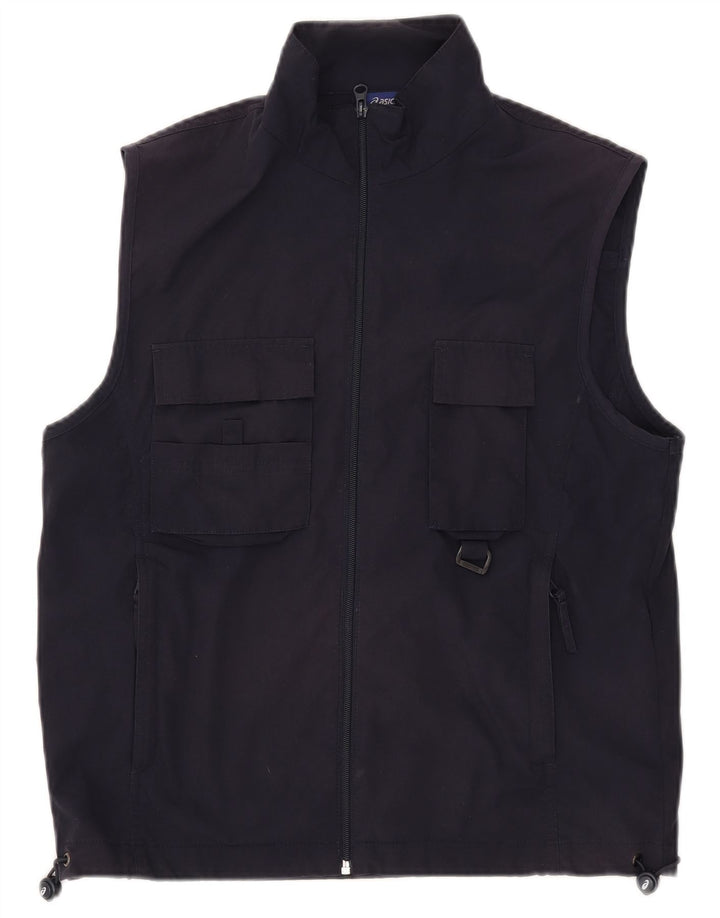Asics Gilet utilitaire graphique pour hommes UK 38 Bleu marine moyen Polyester
