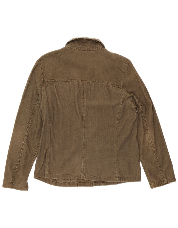Eddie Bauer Veste en velours côtelé pour femme UK 14 Coton kaki moyen