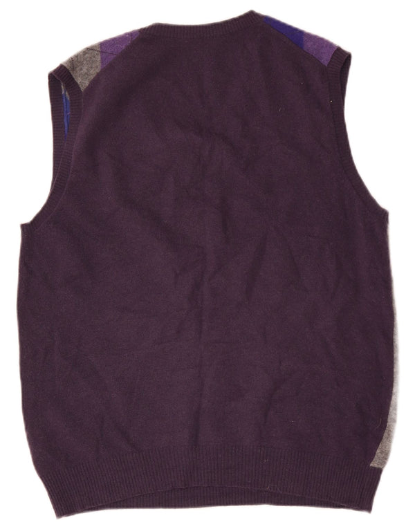 Benetton Débardeur pour homme Bleu marine moyen Argyle/Diamond