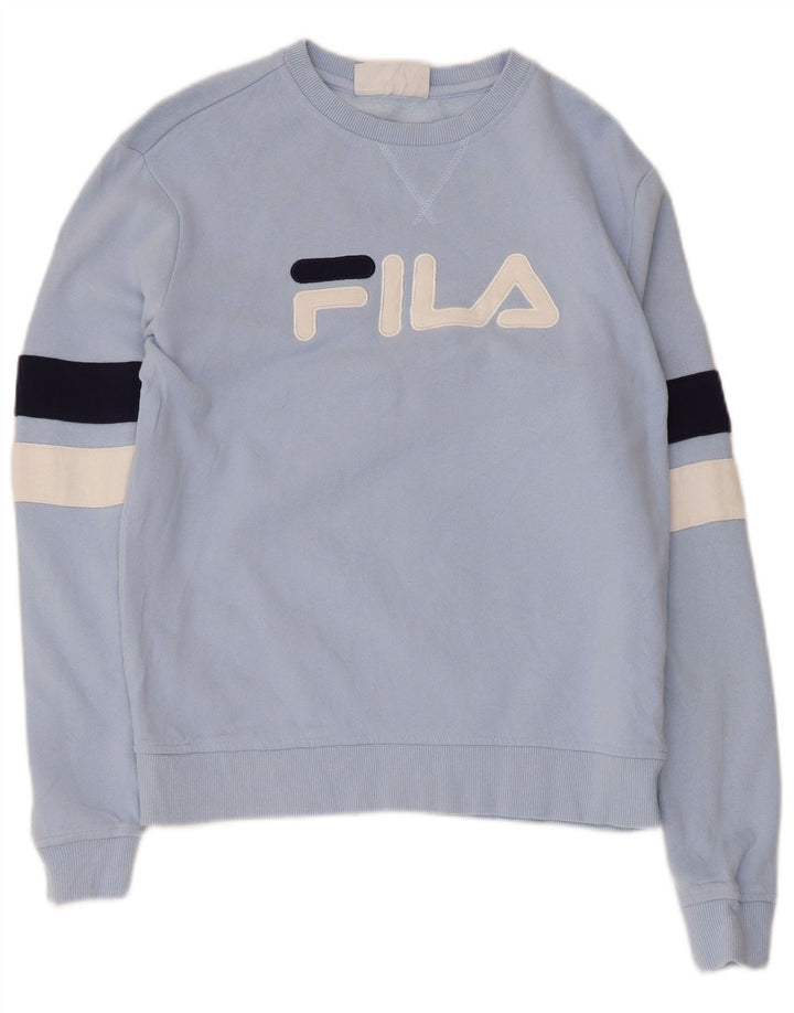 Fila Sweat-shirt graphique pour homme en coton color block Bleu Taille S