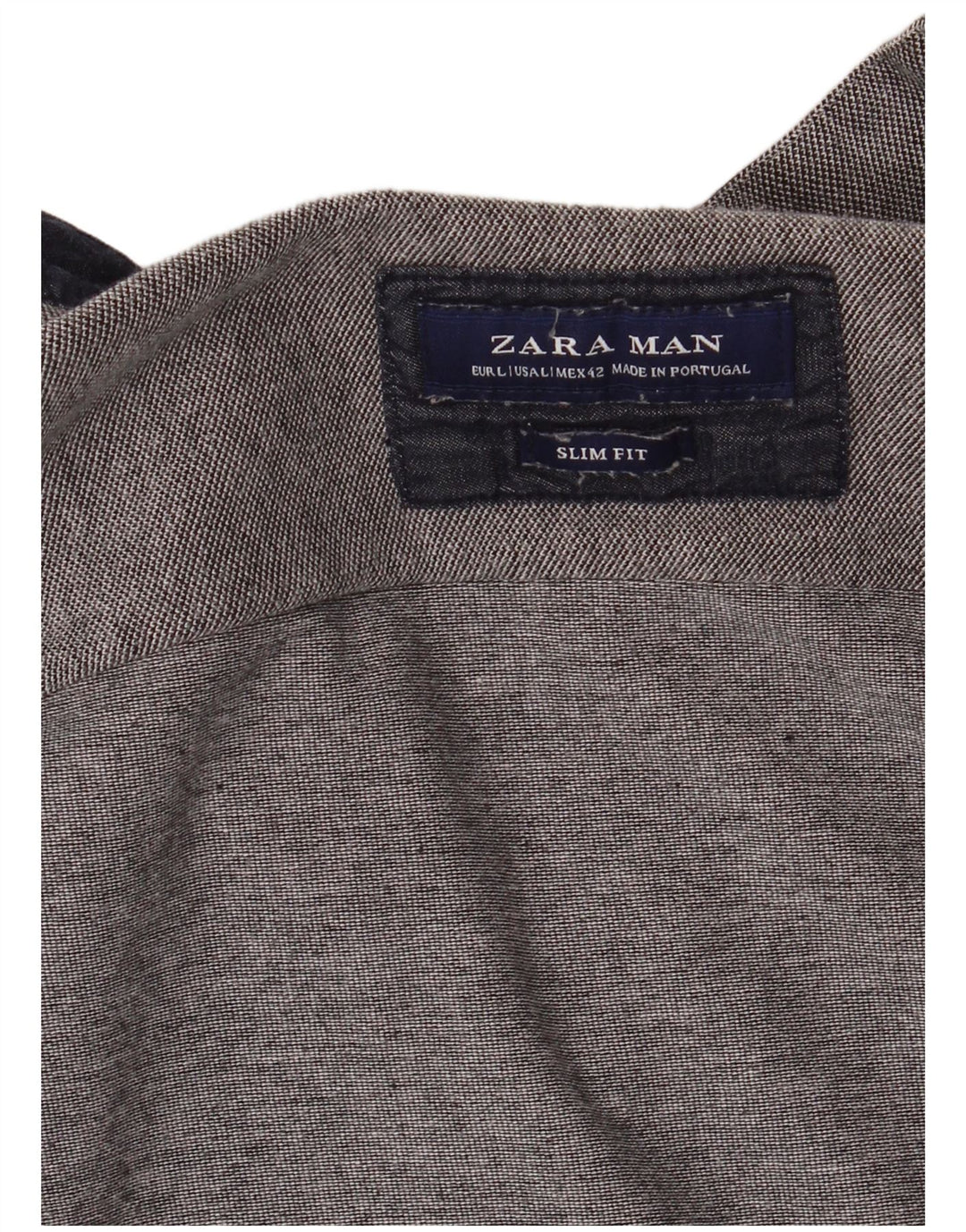 Zara Chemise slim à manches courtes pour hommes, grand gris