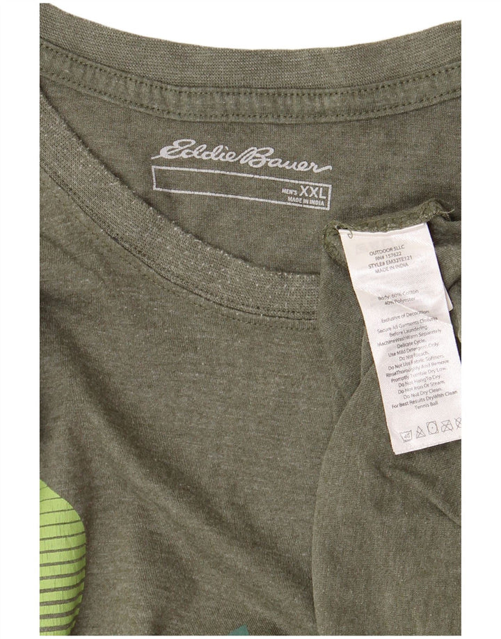 Eddie Bauer T-Shirt graphique homme haut 2XL coton kaki