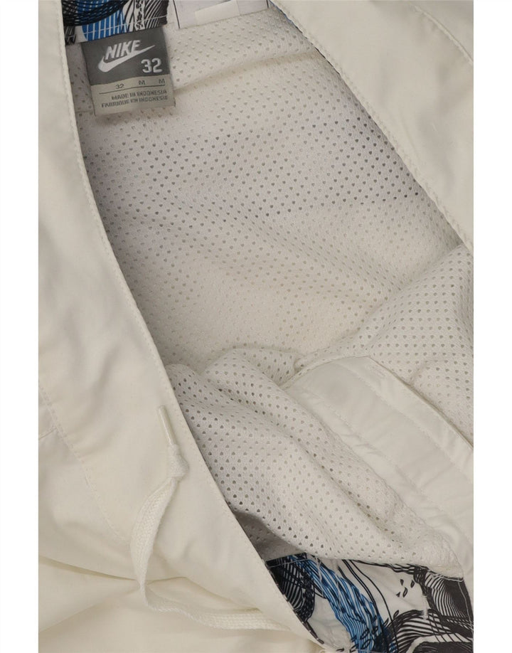 Nike Short de bain graphique pour homme en polyester géométrique blanc moyen