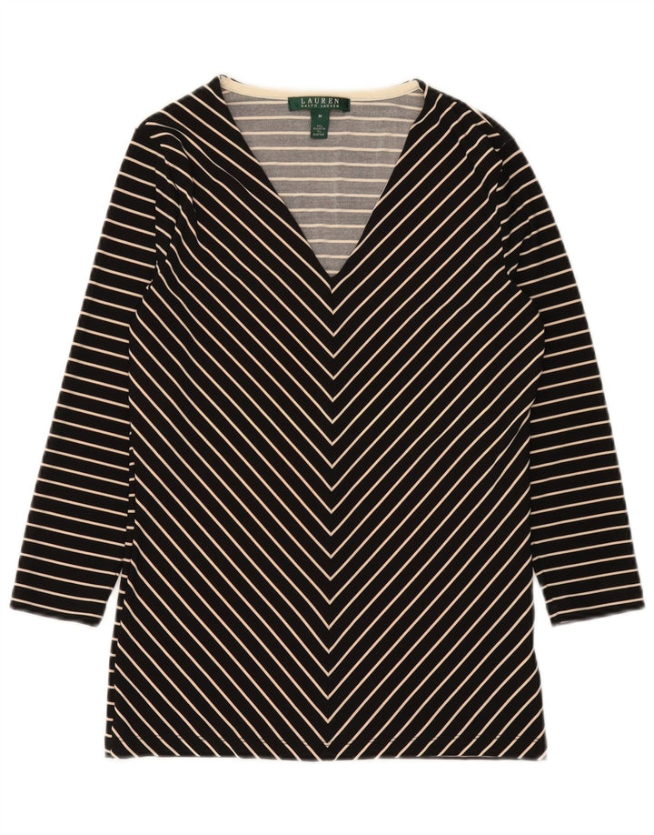 Ralph Lauren Tunique à manches 3/4 pour femme UK 12 Chevron noir moyen