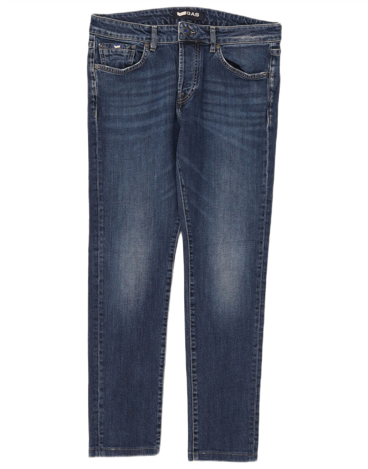 Gas Jean Slim Femme W33 L28 Bleu Coton