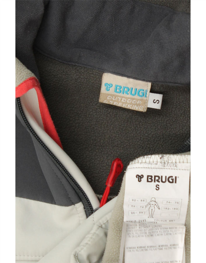 Brugi Veste coupe-vent à capuche pour femme UK 10 Small Gris Colorblock