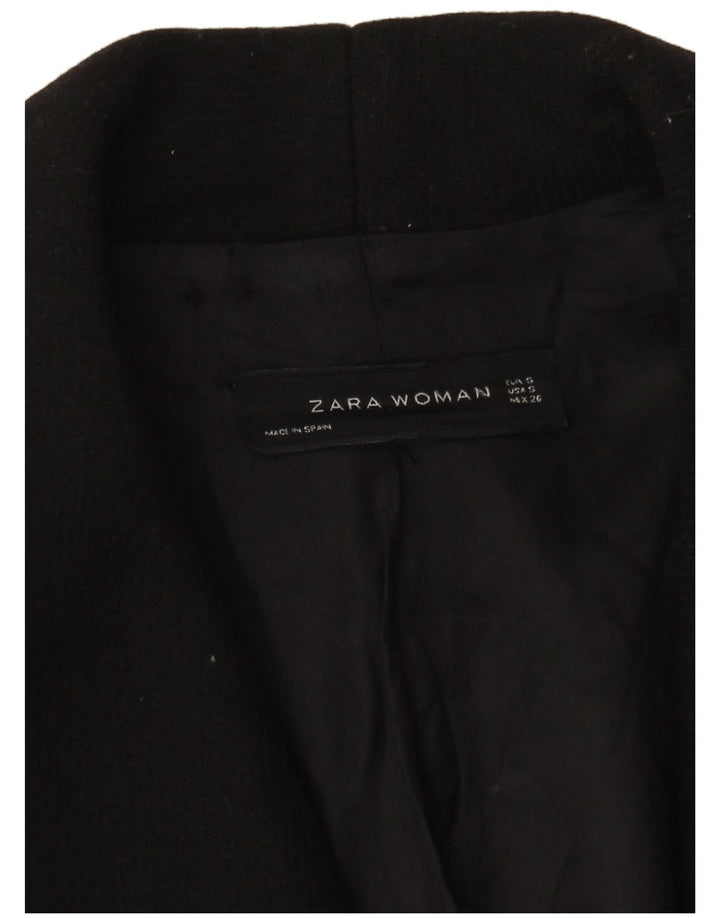 Zara Womens Open Pardessus UK 10 Petit Noir