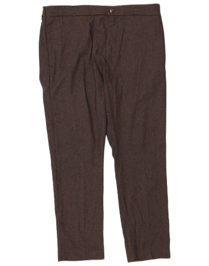 Replay Pantalon Chino Droit Homme W36 L30 Marron Pied-de-Poule Polyester