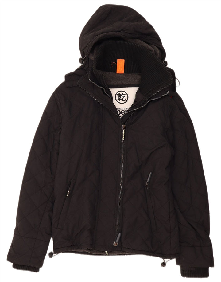 Superdry Veste coupe-vent à capuche pour hommes UK 38 Medium Noir Polyester