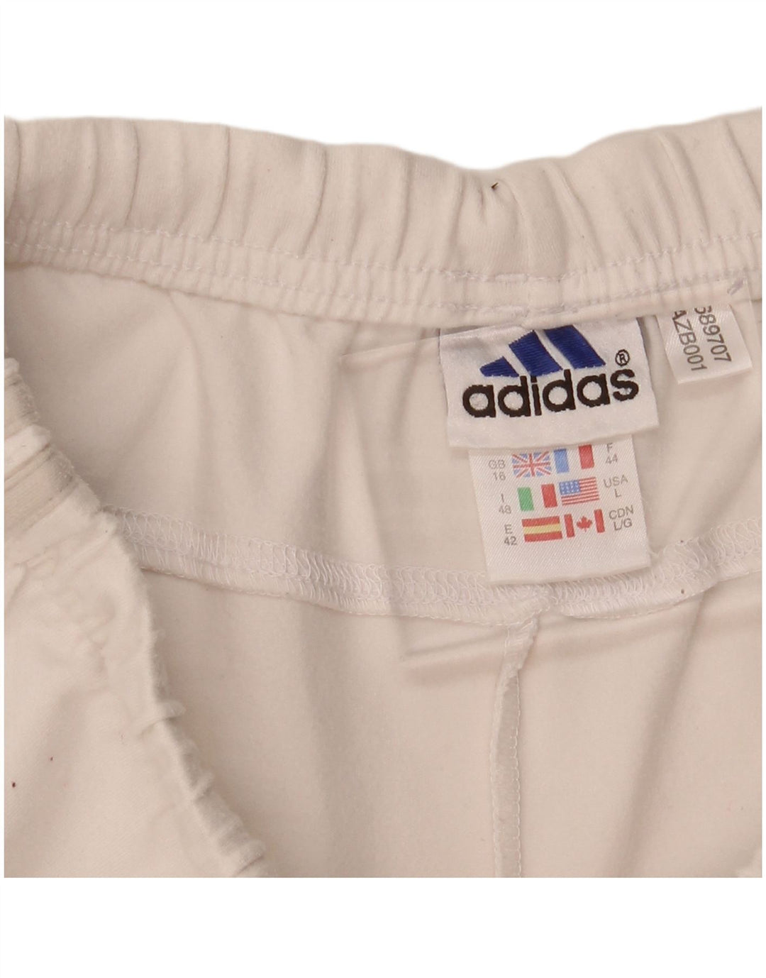 ADIDAS Womens Tracksuit Trousers UK 16 Large Off White Polyester
