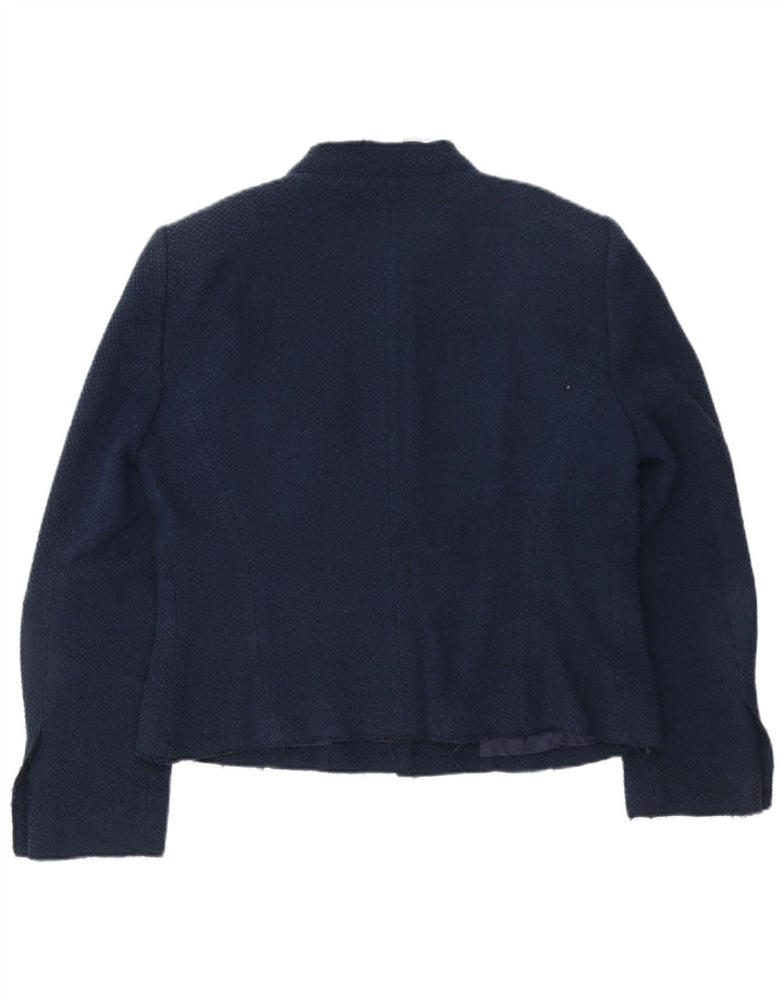 Zara Veste Blazer 4 Boutons Femme UK 18 XL Acétate Bleu Marine