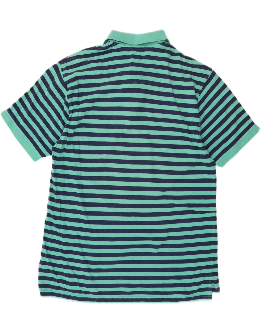 IZOD Mens Polo Shirt Large Green Striped Cotton Vintage Izod and Second-Hand Izod from Messina Hembry 