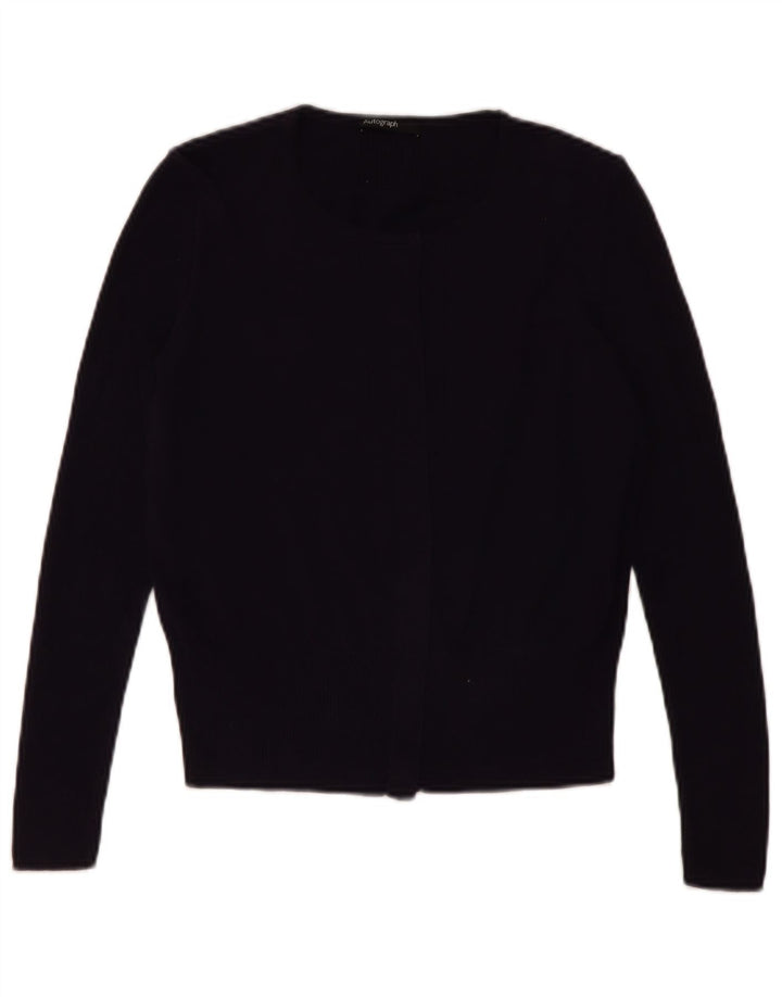 Marks & Spencer Pull Cardigan pour Femme UK 12 Bleu Marine Moyen