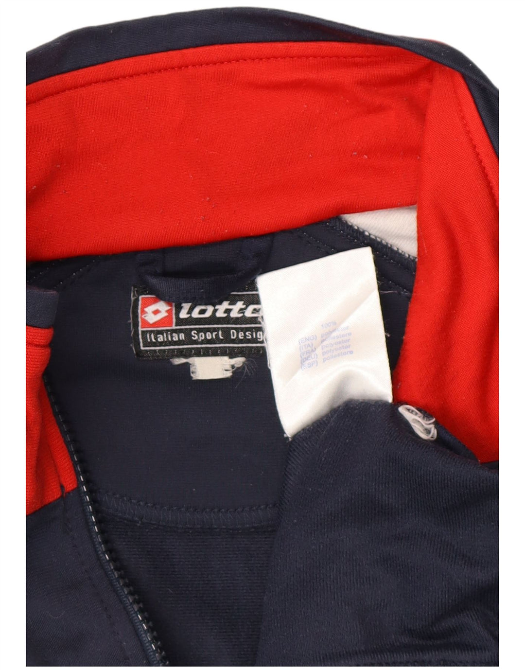 LOTTO Veste de Survêtement pour Homme Large Bleu Marine Colorblock Polyester